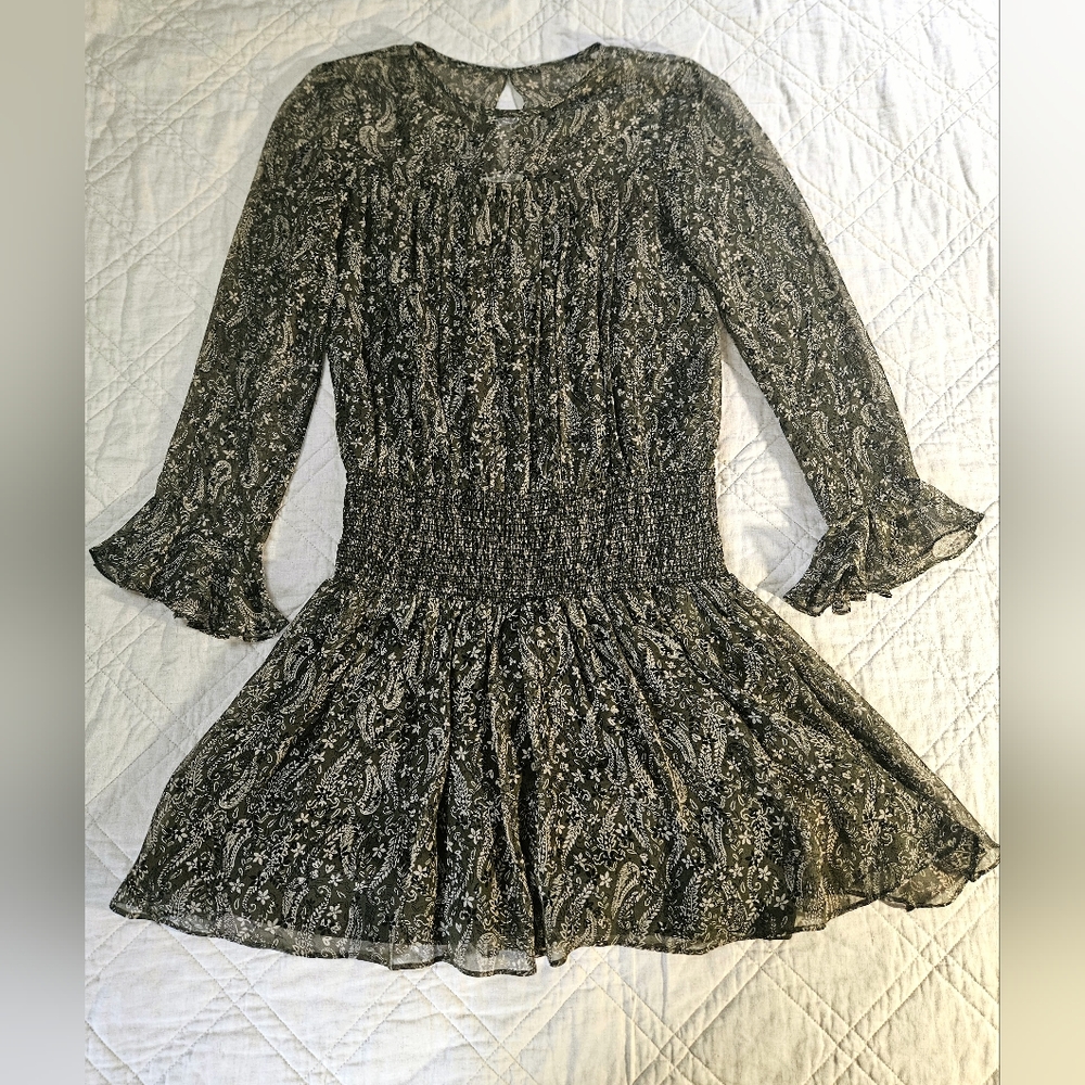 Anthropologie NWT 6 Shoshanna Green Paisley Dress